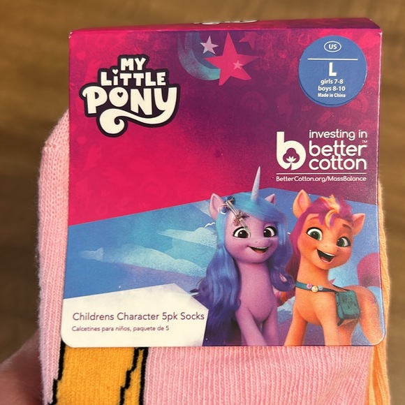 My Little Pony Ankle Socks 5-Pack Girls Size 7-8 Large NEW Rainbow Dash Pinkie K - Picture 3 of 13